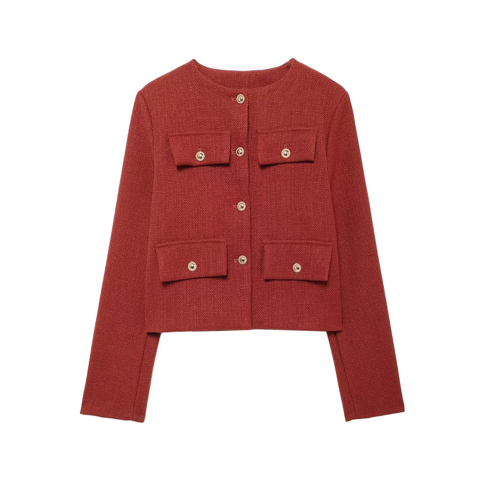 Classic Pockets Buttoned Jacket