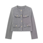 Classic Pockets Buttoned Jacket