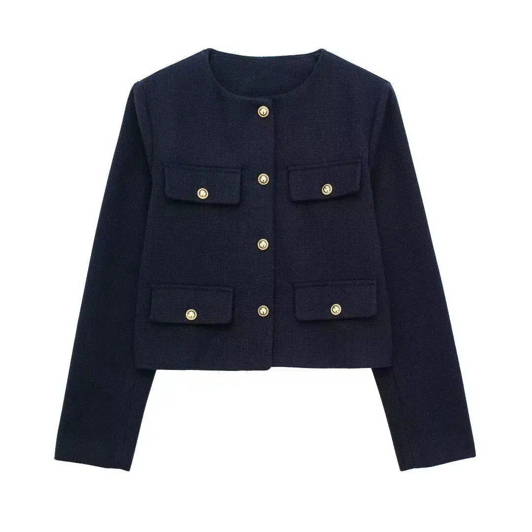 Classic Pockets Buttoned Jacket