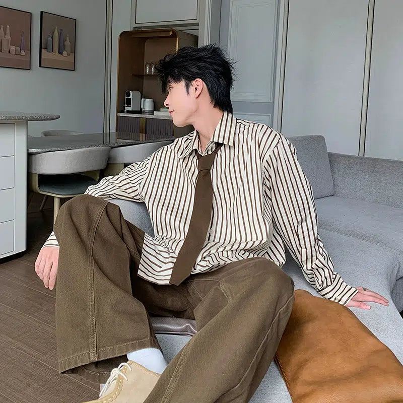 Classic Striped Long Sleeve Shirt