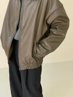 Classic Zip Lapel PU Leather Jacket