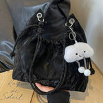 Cloud Charm Drawstring Shoulder Bag