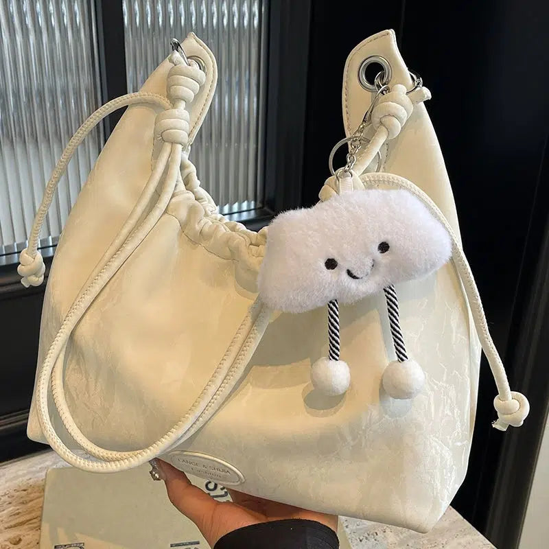 Cloud Charm Drawstring Shoulder Bag