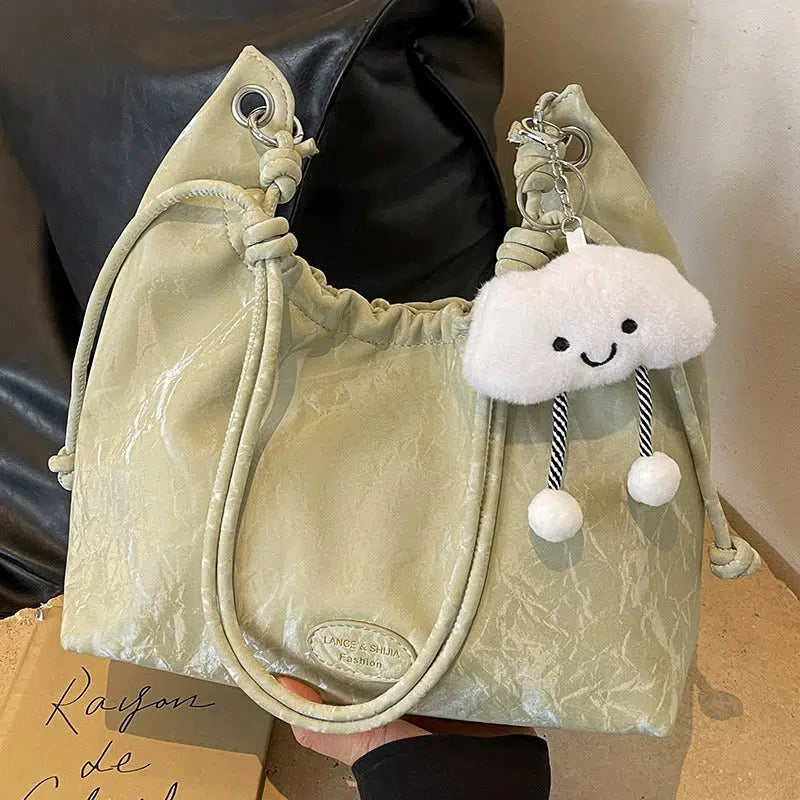 Cloud Charm Drawstring Shoulder Bag