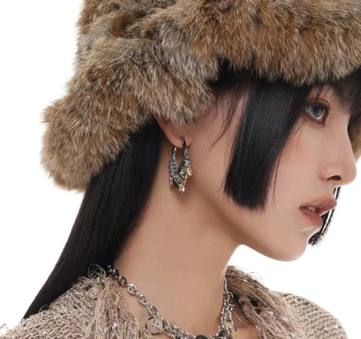 Cluster Hoop Earrings