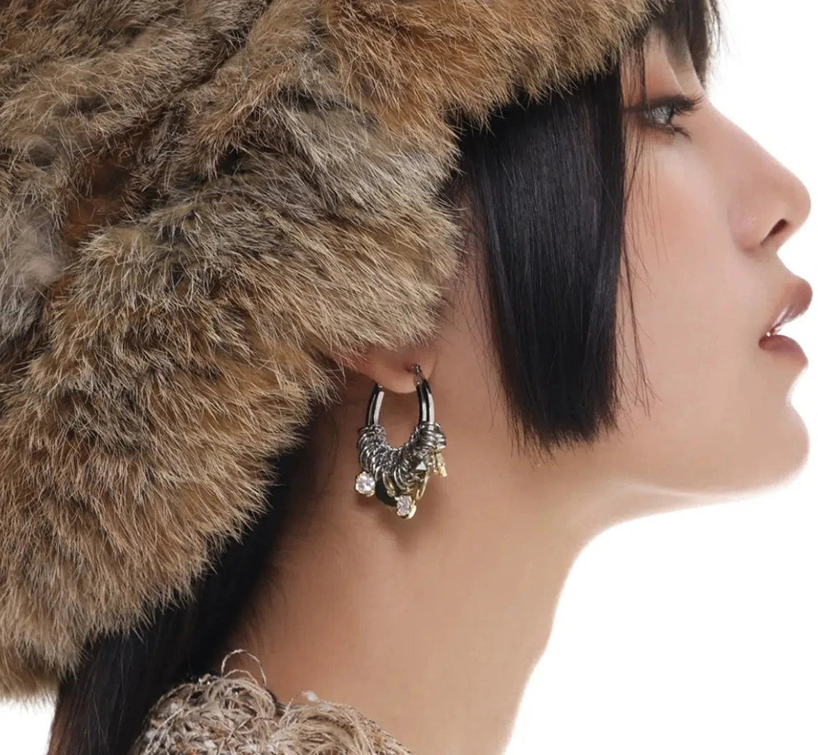 Cluster Hoop Earrings