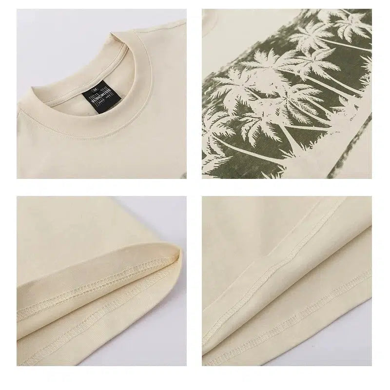 Coconut Tree Print Oversize T-shirt