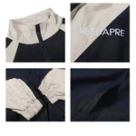 College Contrasting Color Splicing Stand Collar Jacket