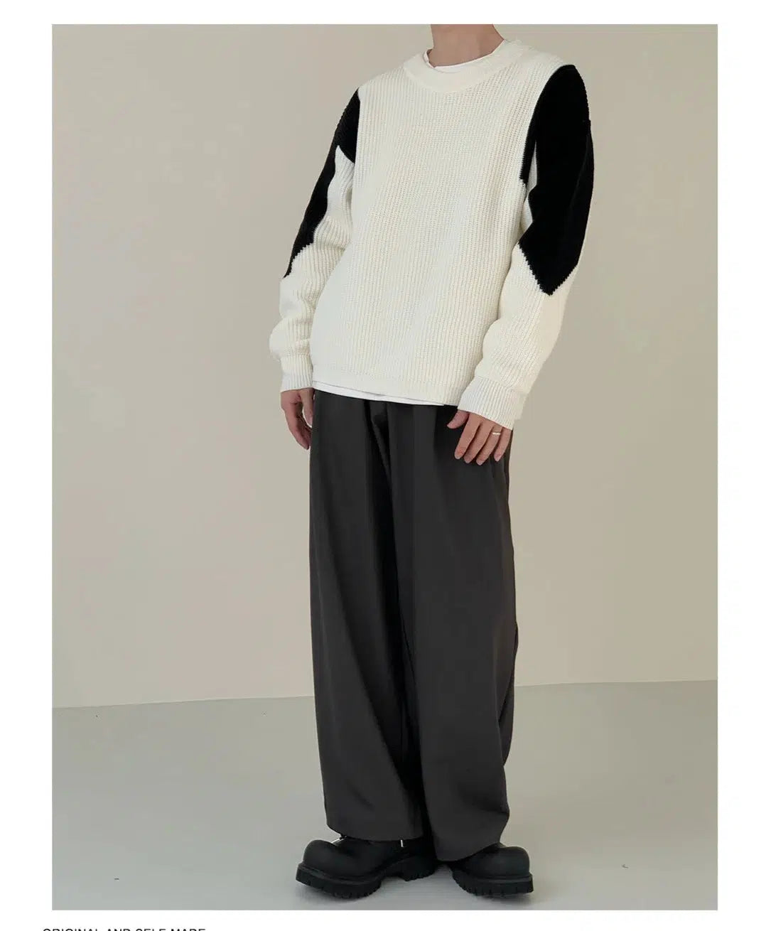 Color Block Crew Neck Sweater