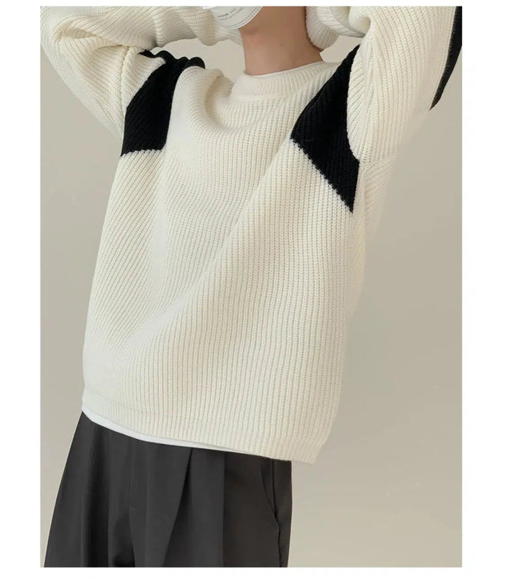 Color Block Crew Neck Sweater