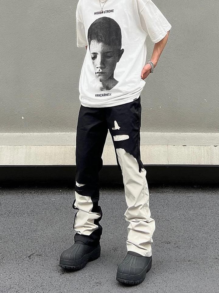 Color Block Flared Jeans