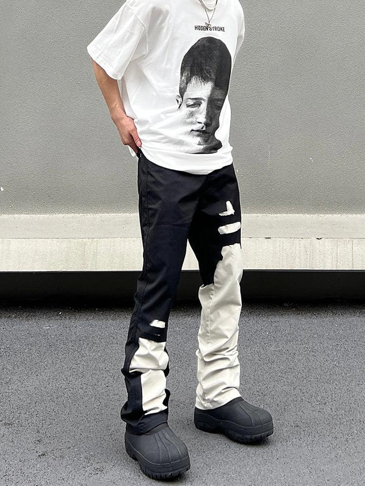 Color Block Flared Jeans
