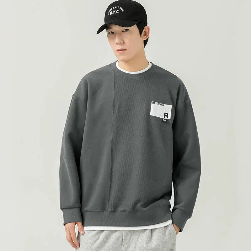 Color Block Round Neck Sweatshirt