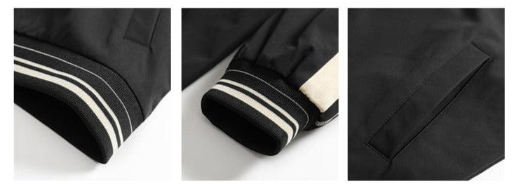 Color Contrast Stitching Stand Collar Jacket