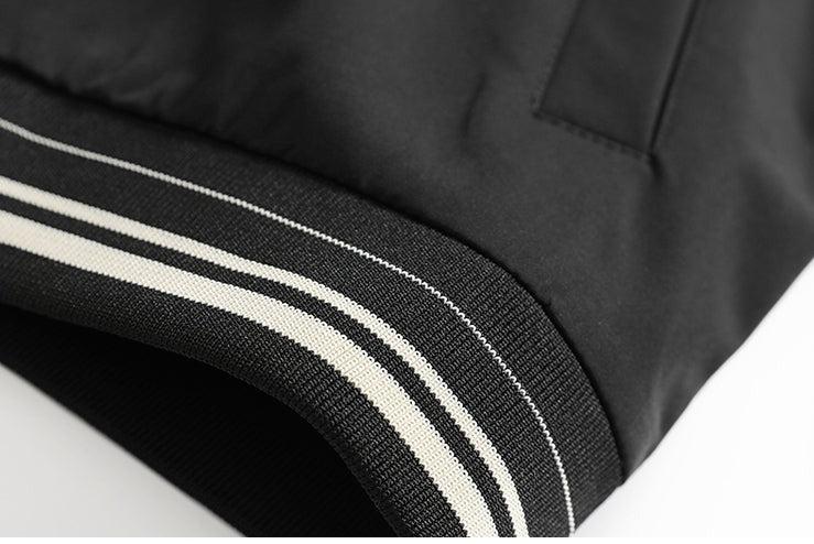 Color Contrast Stitching Stand Collar Jacket