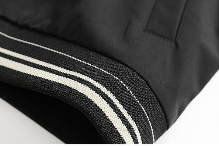 Color Contrast Stitching Stand Collar Jacket