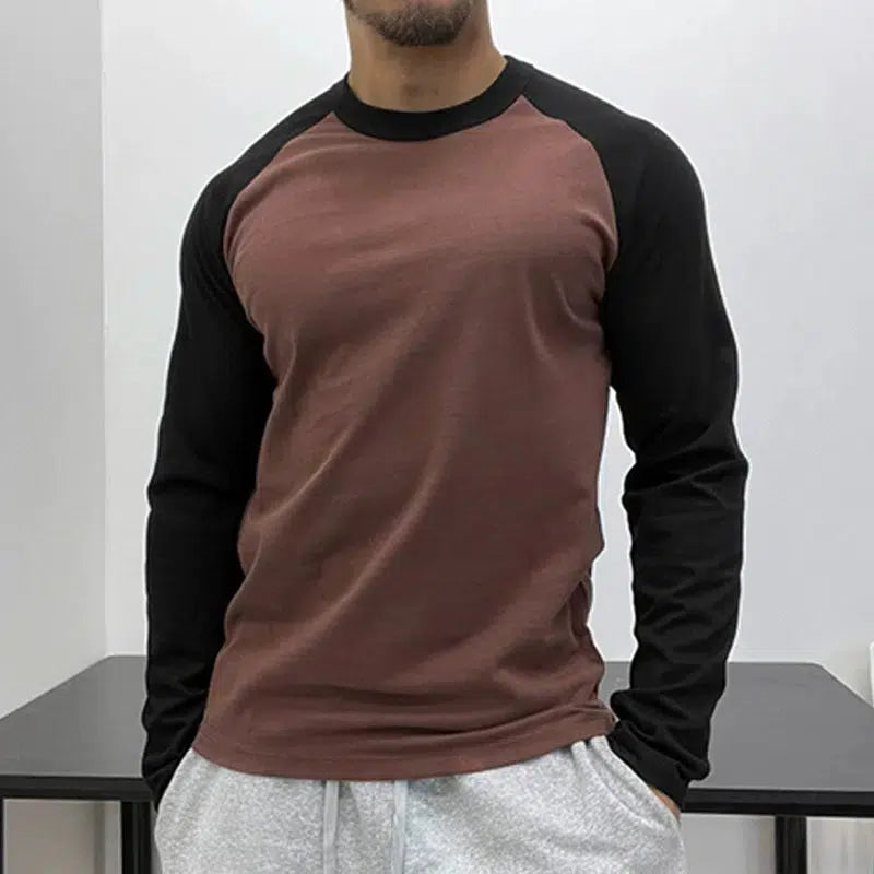 Color Matching Long Sleeve Shirt