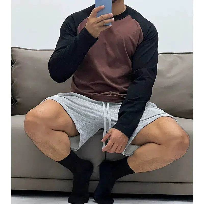 Color Matching Long Sleeve Shirt