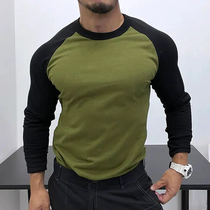 Color Matching Long Sleeve Shirt