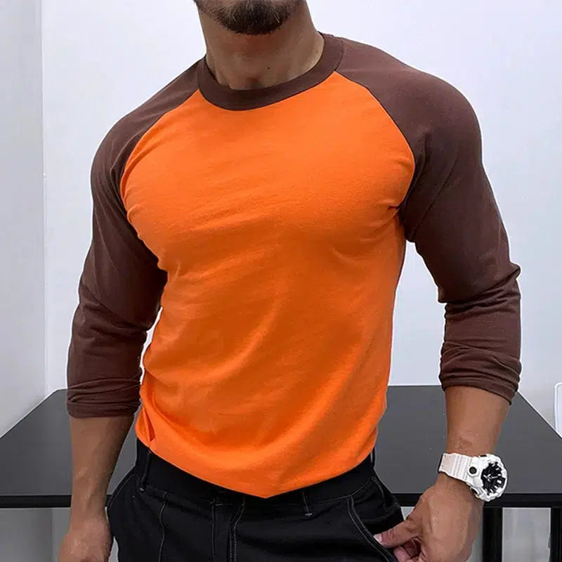 Color Matching Long Sleeve Shirt