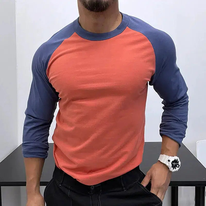 Color Matching Long Sleeve Shirt