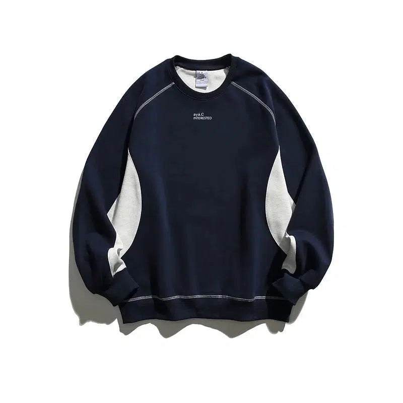 Color Splicing Round Neck Sweatshirts