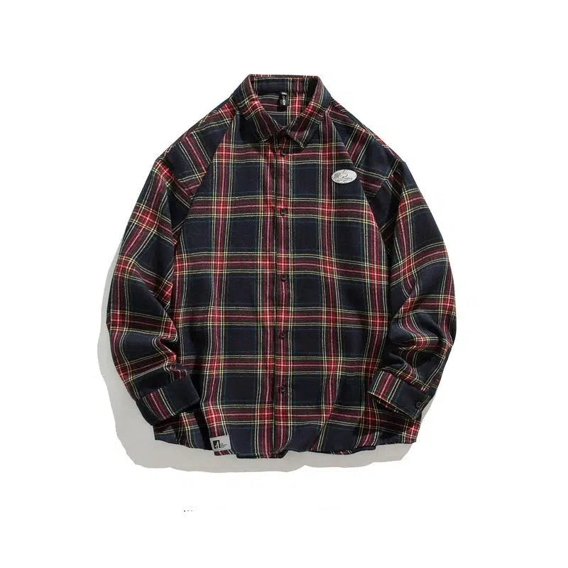 Color-blocked Plaid Shirt