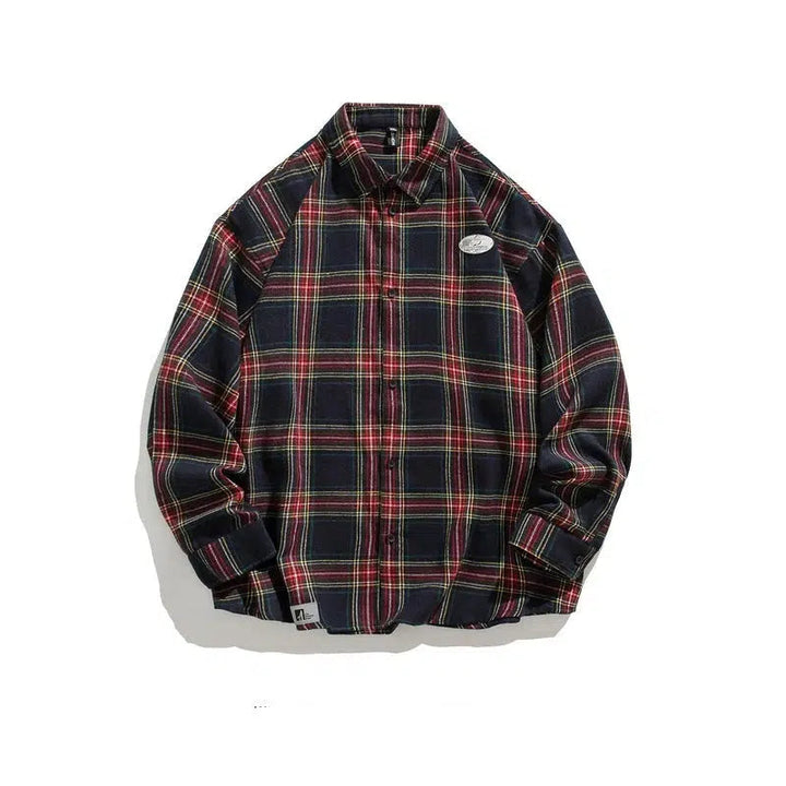 Color-blocked Plaid Shirt