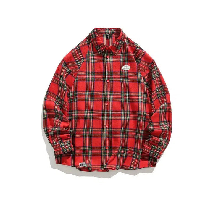 Color-blocked Plaid Shirt