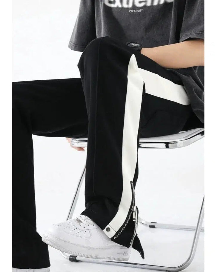 Color-blocked Straight-leg Track Pants