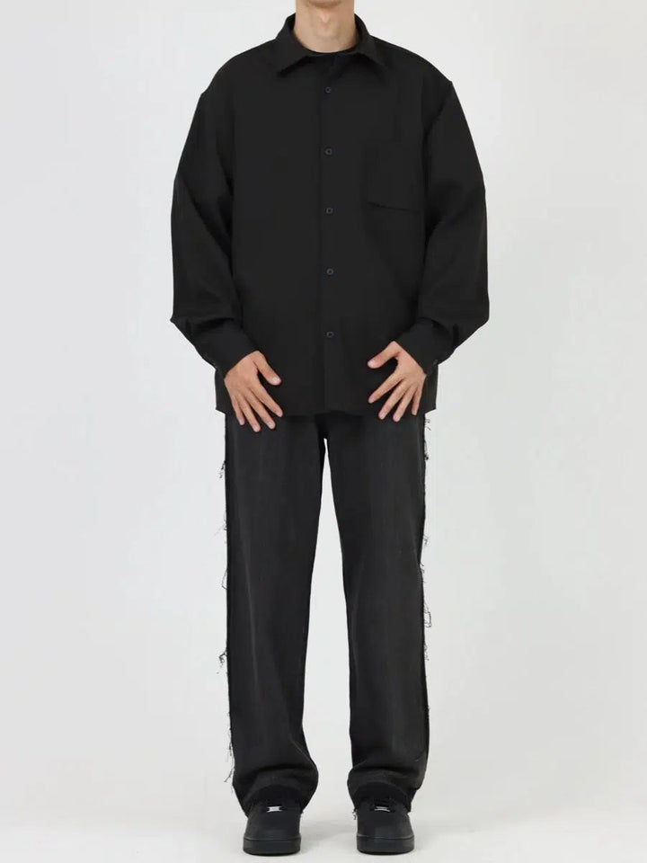 Color-blocked Wide-legged Jeans