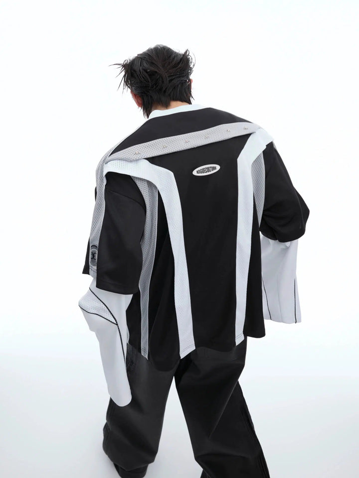 Colorblock Baseball Long Sleeve Top