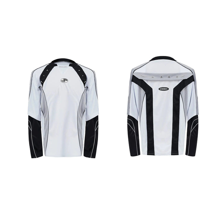 Colorblock Baseball Long Sleeve Top