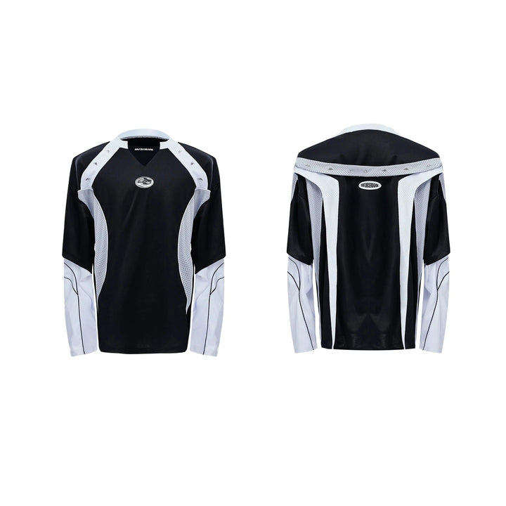 Colorblock Baseball Long Sleeve Top