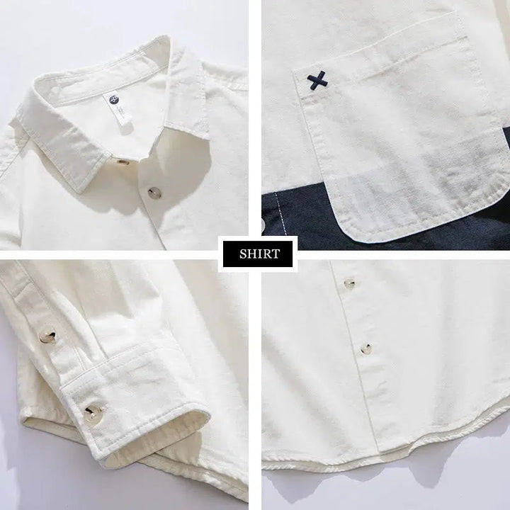 Colorblock Button-down Shirt