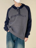 Colorblock Hooded Knitted Sweatshirt