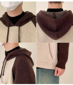 Colorblock Hooded Knitted Sweatshirt