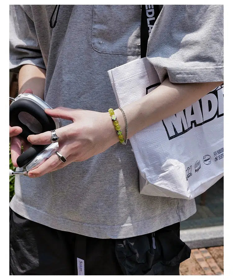 Colored Glass Bead Bracelet