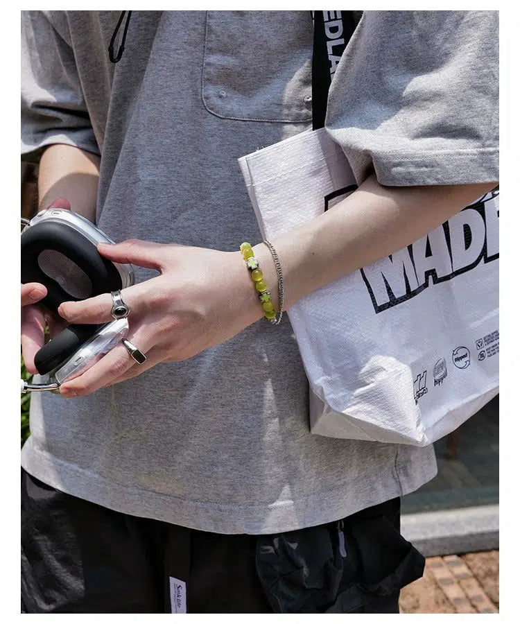 Colored Glass Bead Bracelet