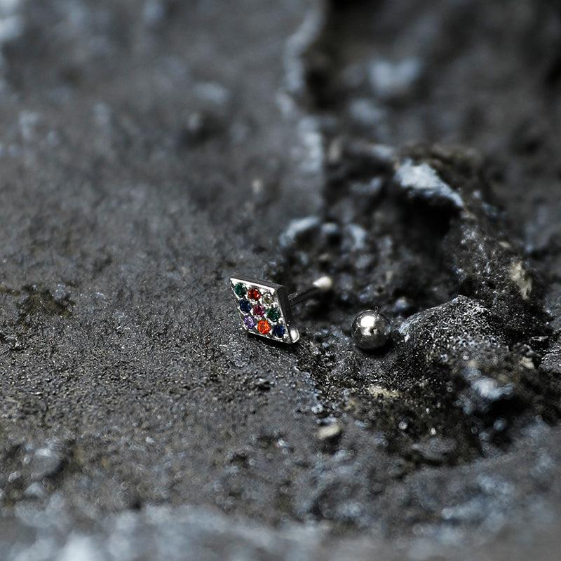 Colored Zircon Diamond Stud Earrings