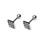 Colored Zircon Diamond Stud Earrings