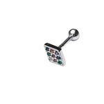 Colored Zircon Diamond Stud Earrings