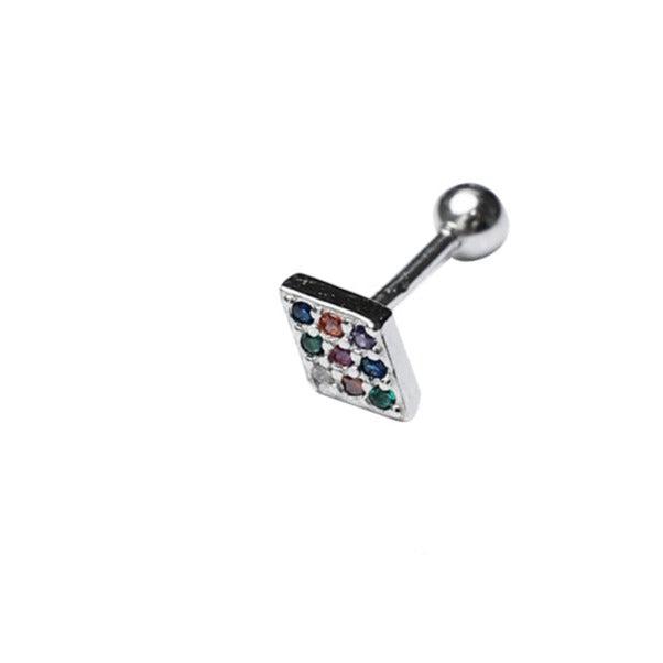 Colored Zircon Diamond Stud Earrings