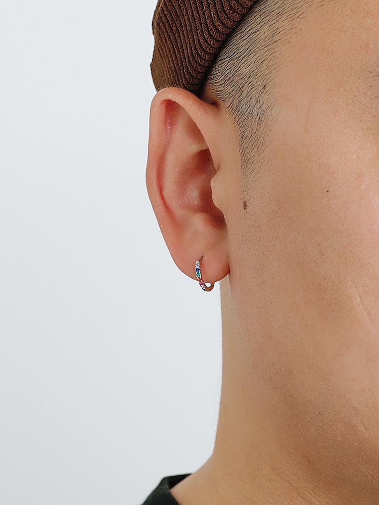 Colored Zircon Hoop Earrings