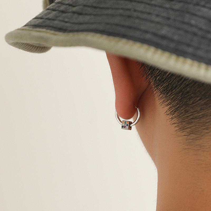 Colored Zircon Hoop Earrings
