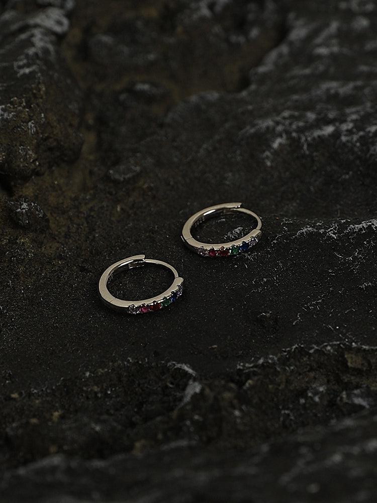 Colored Zircon Hoop Earrings