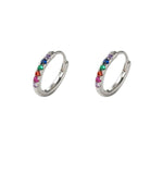Colored Zircon Hoop Earrings