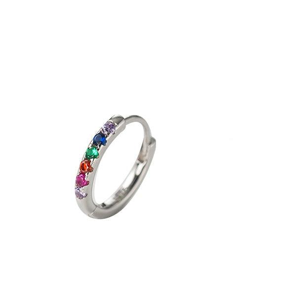 Colored Zircon Hoop Earrings
