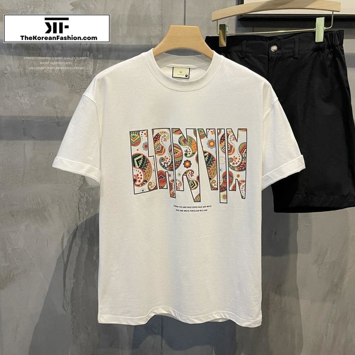 Colorful Cashew Print T-shirt