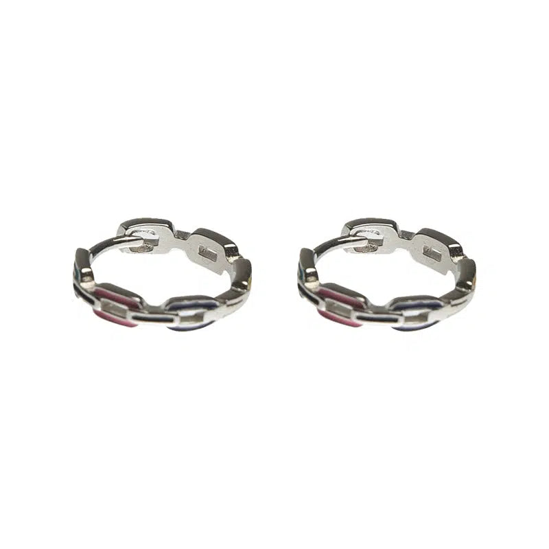 Colorful Chain Hoop Earrings